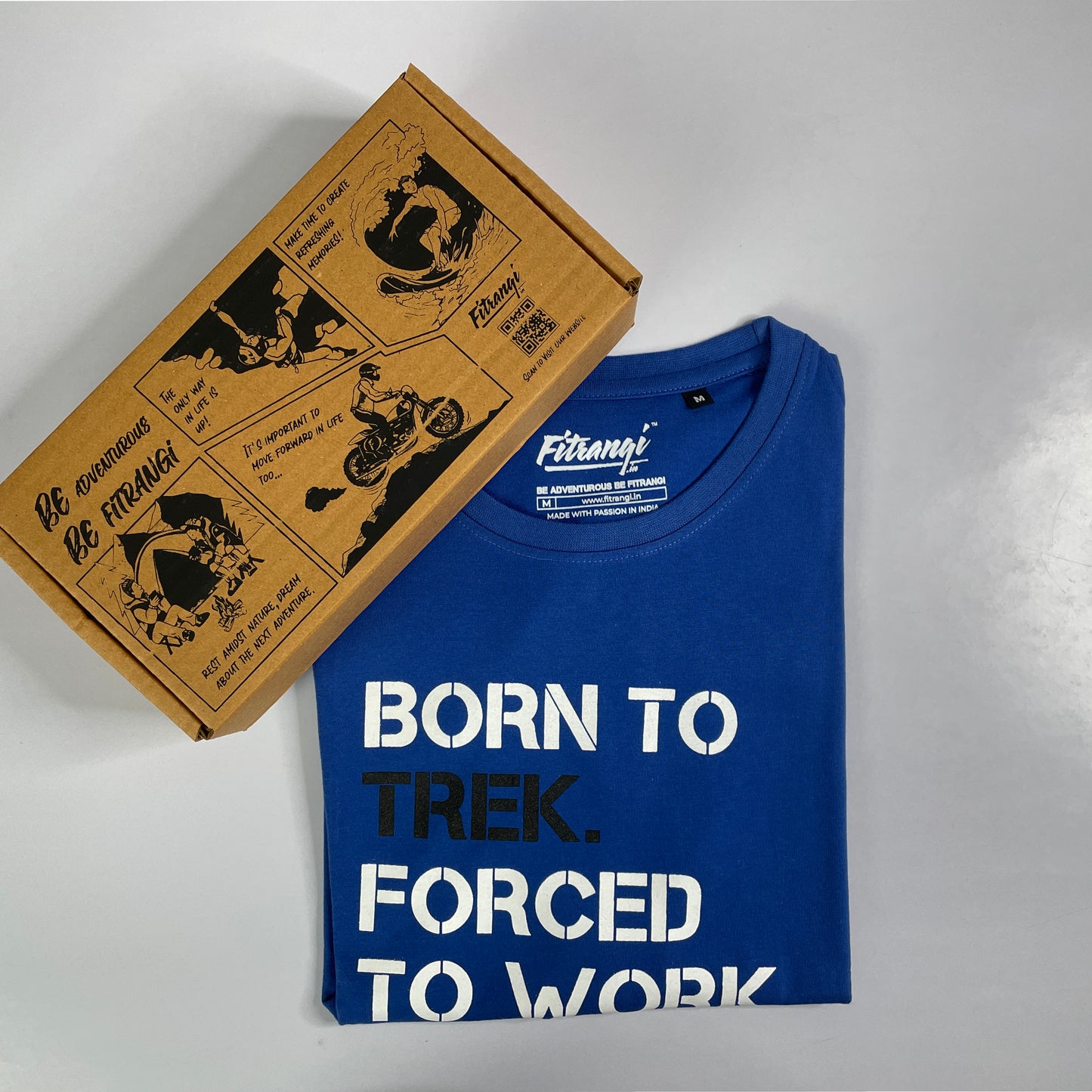 Born To Trek Forced To Work - Adventure Tshirt - Fitrangi Tshirts
