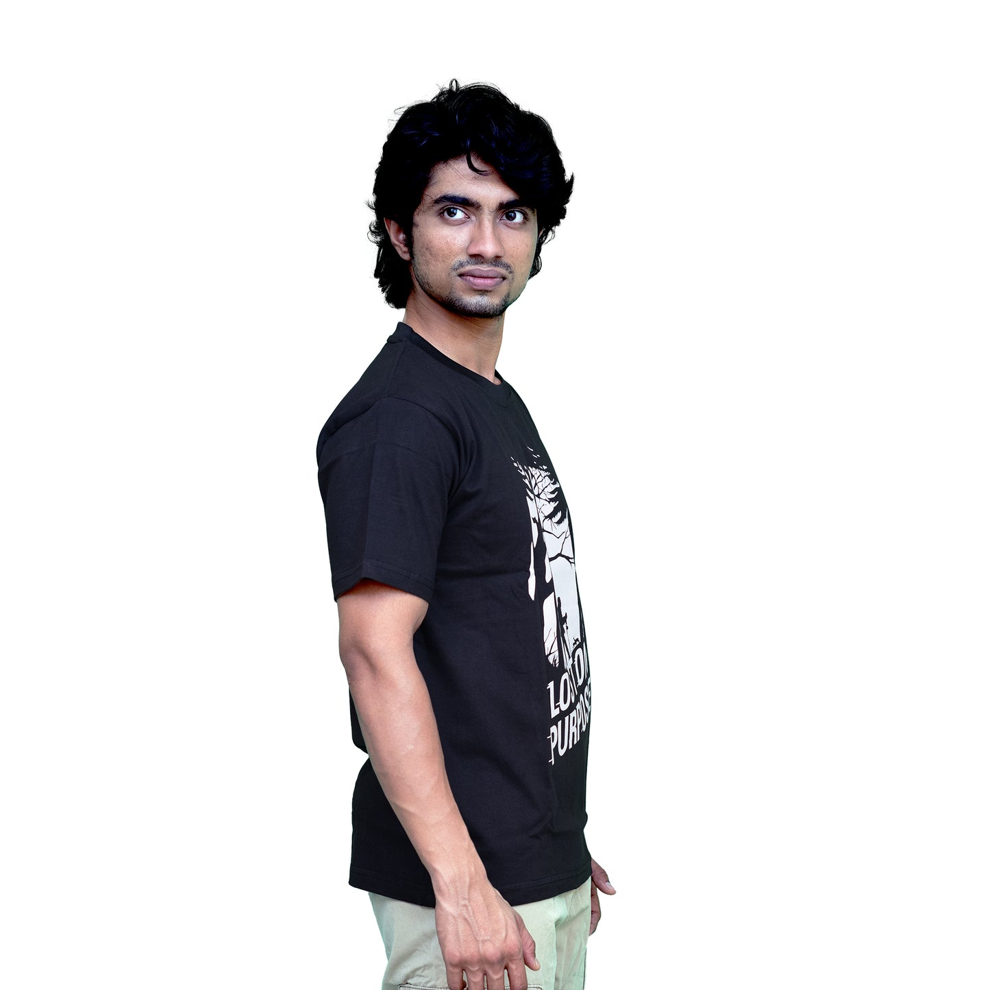 Lost On Purpose - Black Tshirt - Adventure Tshirt - Fitrangi
