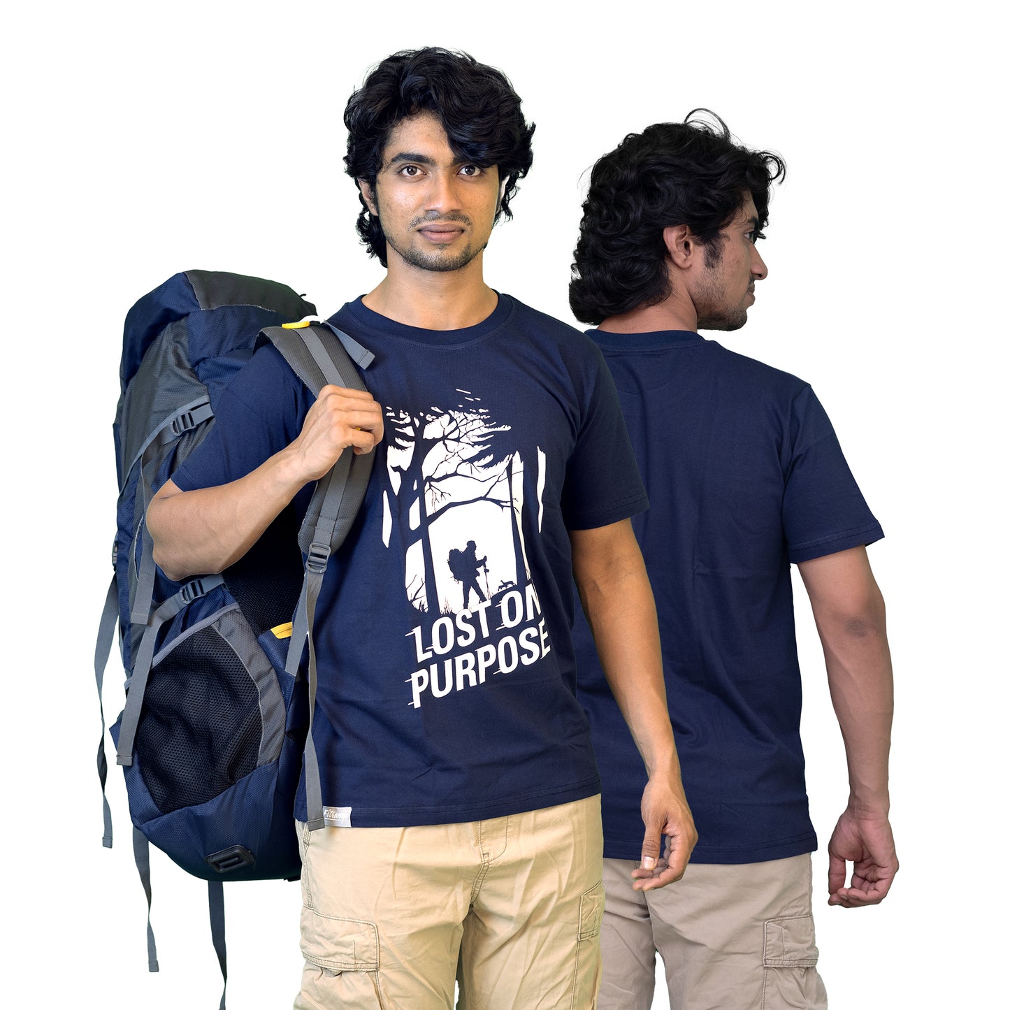 Lost On Purpose - Blue Tshirt - Adventure Tshirt - Fitrangi