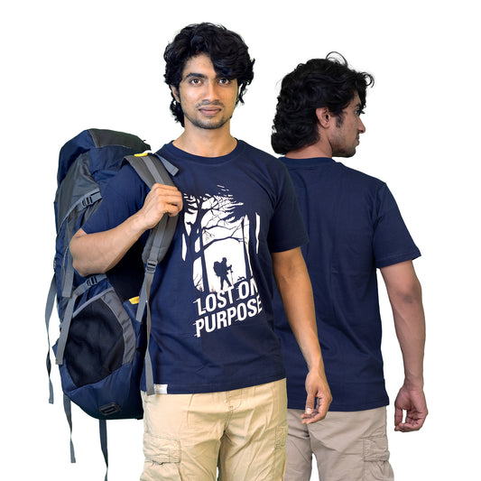 Lost On Purpose - Blue Tshirt - Adventure Tshirt - Fitrangi