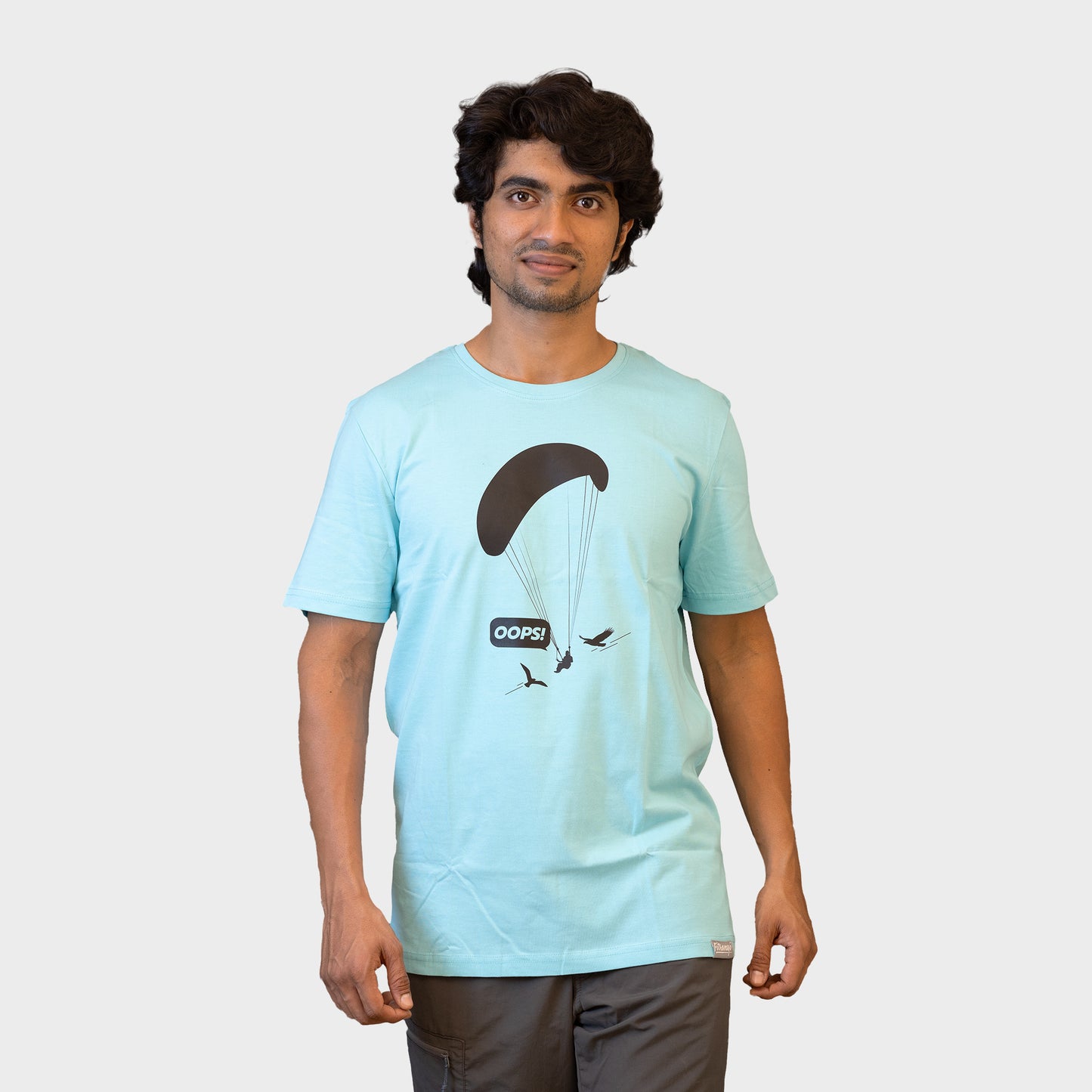 Fitrangi Sky Blue Paragliding Tshirt | Adventure Tshirt | Oops Theme | Round Neck T Shirt | Unisex Tshirt…