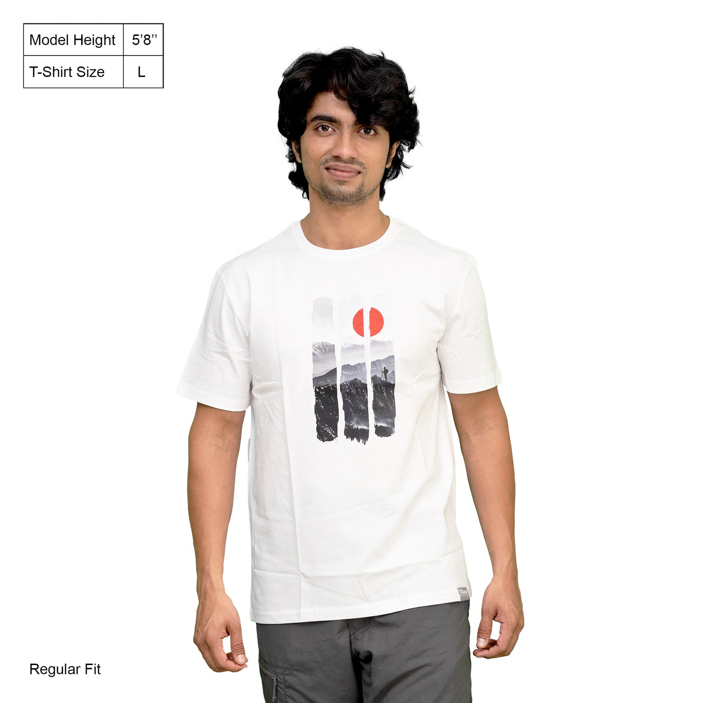 Fitrangi White Mountain Sunrise Tshirt | Adventure Tshirt | Round Neck T Shirt | Unisex Tshirt