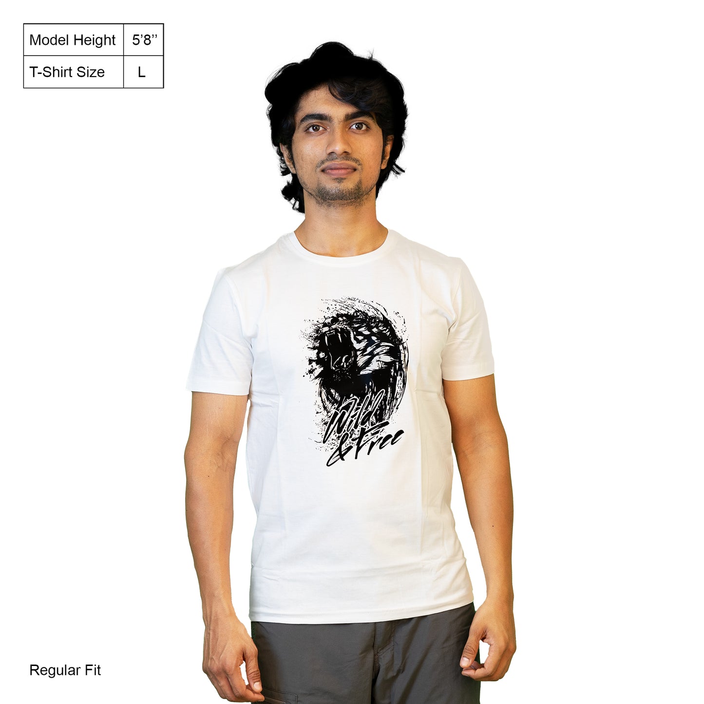 Fitrangi White Wilderness Tshirt | Adventure Tshirt | Wild & Free | Half Sleeve T-Shirt | Cotton T-Shirt
